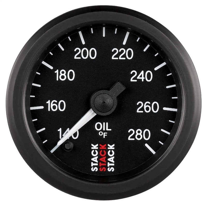 Autometer Stack 52mm 140-280 Deg F 1/8in NPTF Male Pro Stepper Motor Oil Temp Gauge – Black