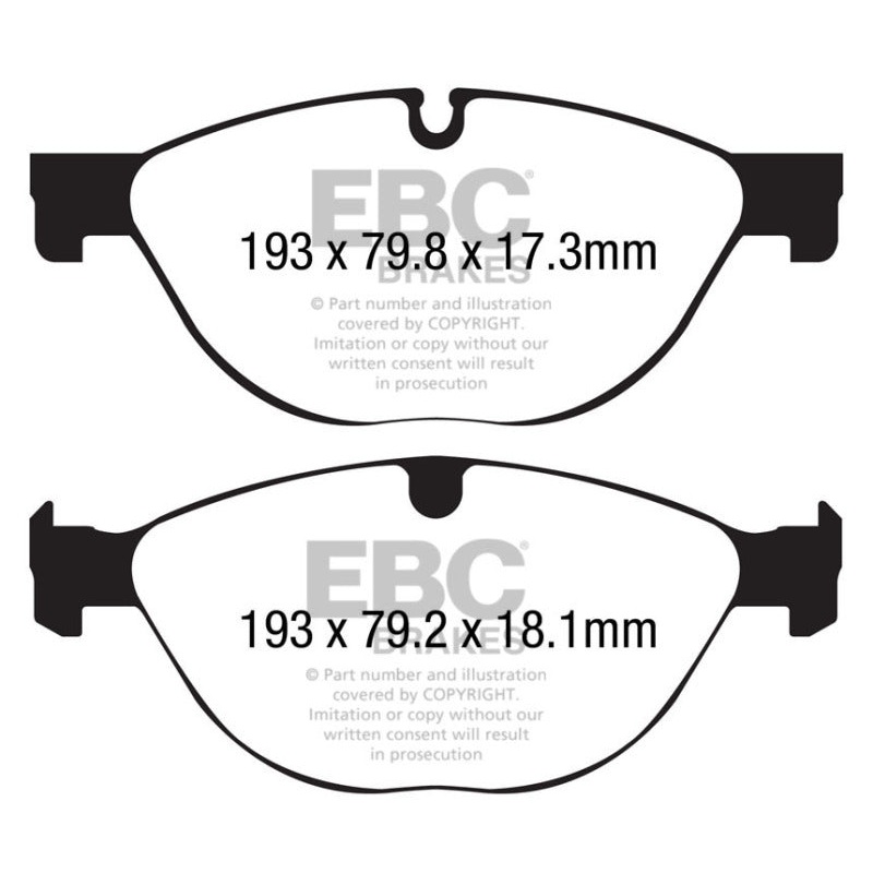 EBC 13+ Jaguar F-Type (Cast Iron Only) 3.0 Supercharged (380) Perf Pkg Yellowstuff Front Brake Pads