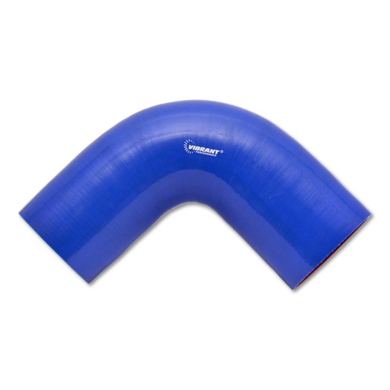 Vibrant 4 Ply Reinforced Silicone Elbow Connector – 3in I.D. – 90 deg. Elbow (BLUE)