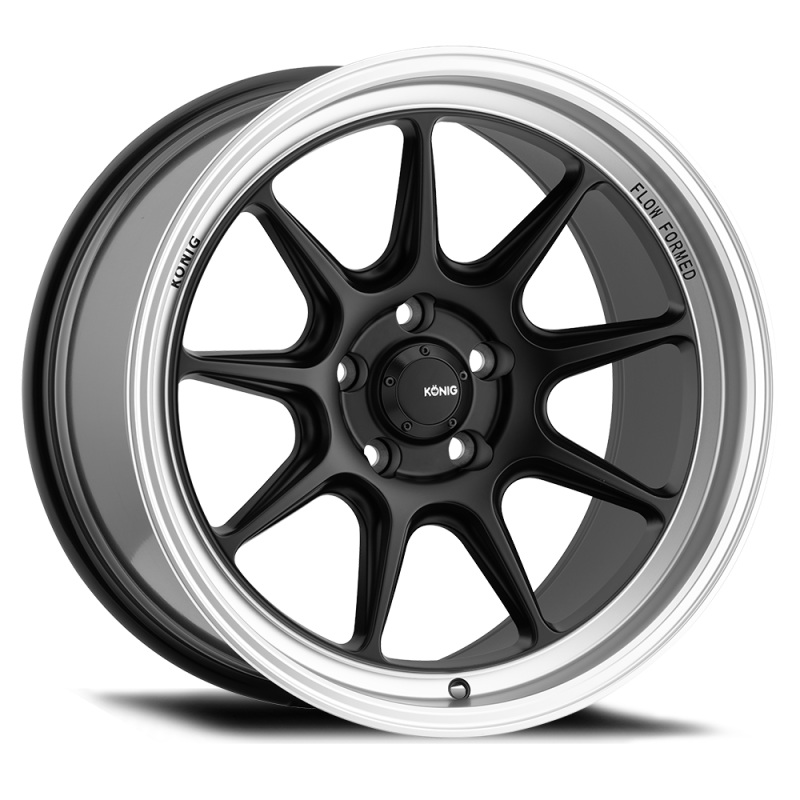 Konig Countergram 18×9.5A 5×114.3 ET25 Matte Black / Matte Machined Lip