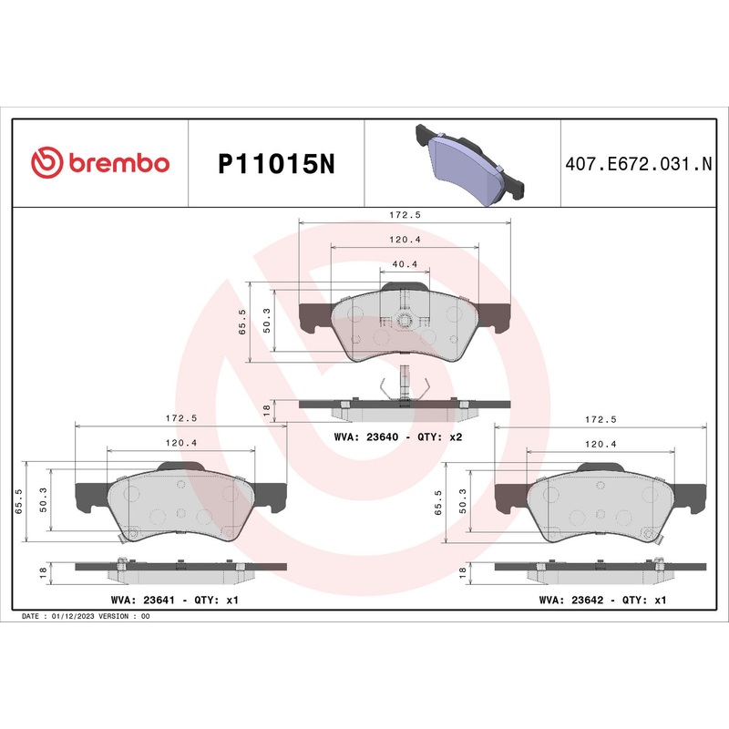 PRIME Ceramic Front Disc Brake Pad Set – P11015N