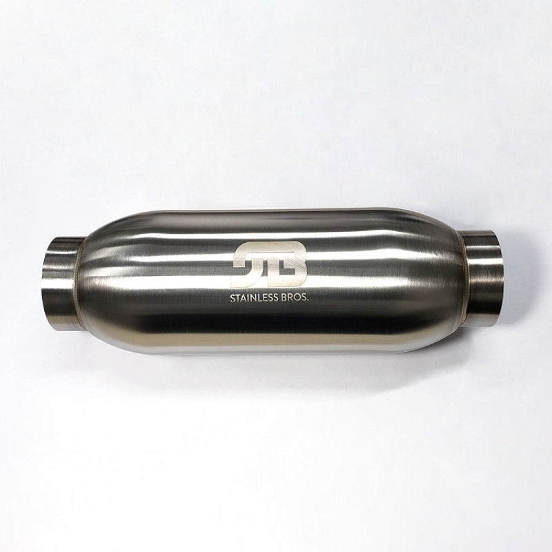 Stainless Bros 4in Body x 18in Length 2.50in Inlet/Outlet Bullet Resonator