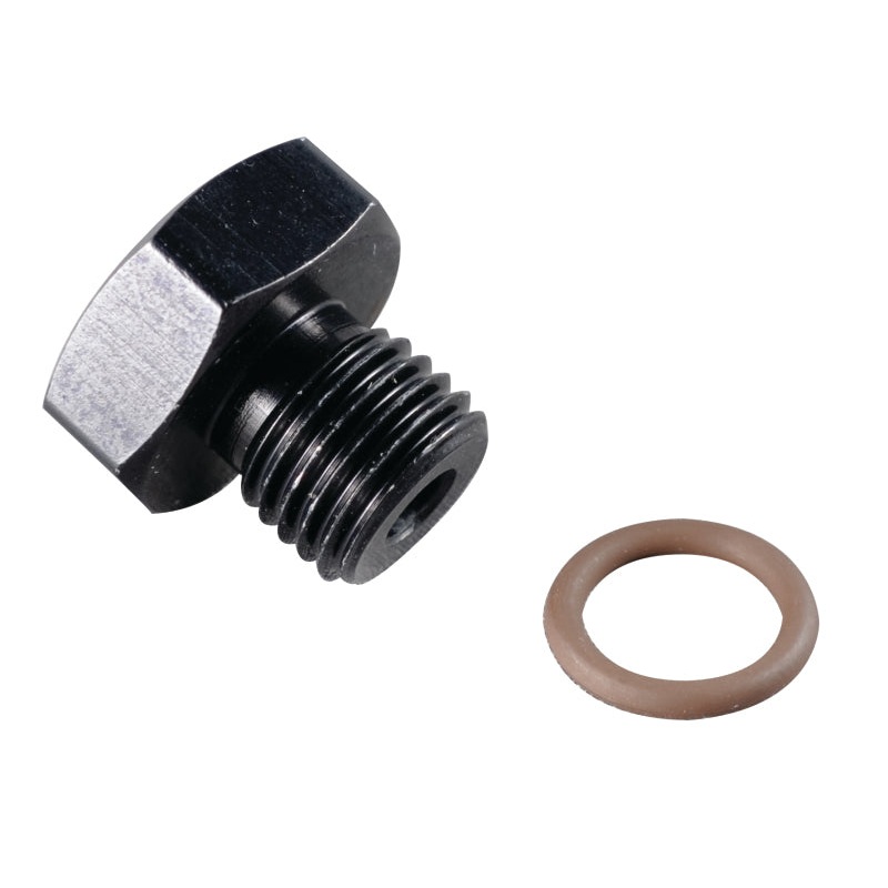 Fragola -4AN Port Plug 7/16-20 – Black