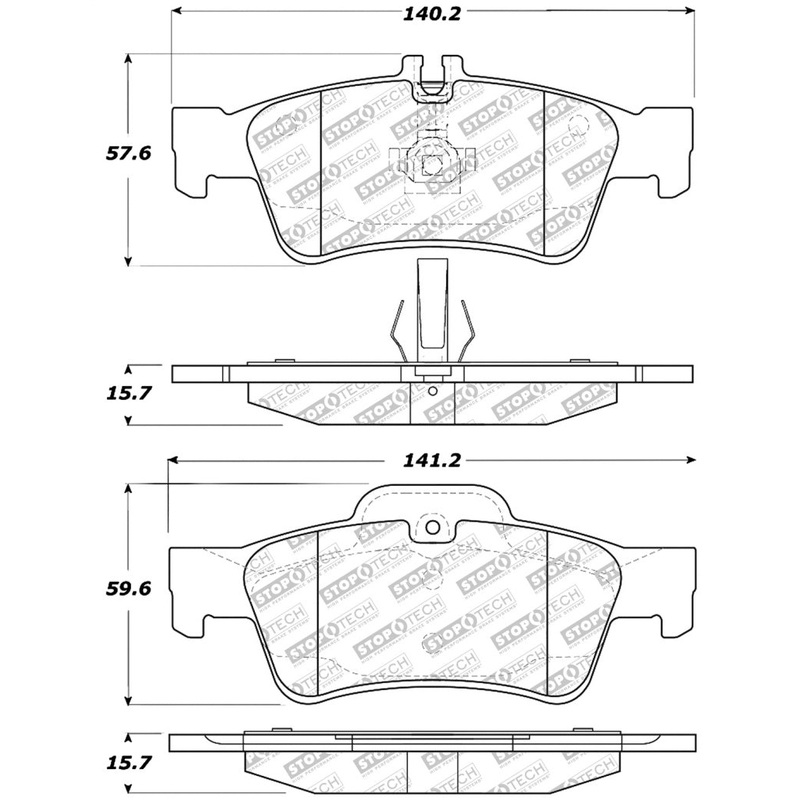 StopTech Street Select Brake Pads w/Hardware – Rear