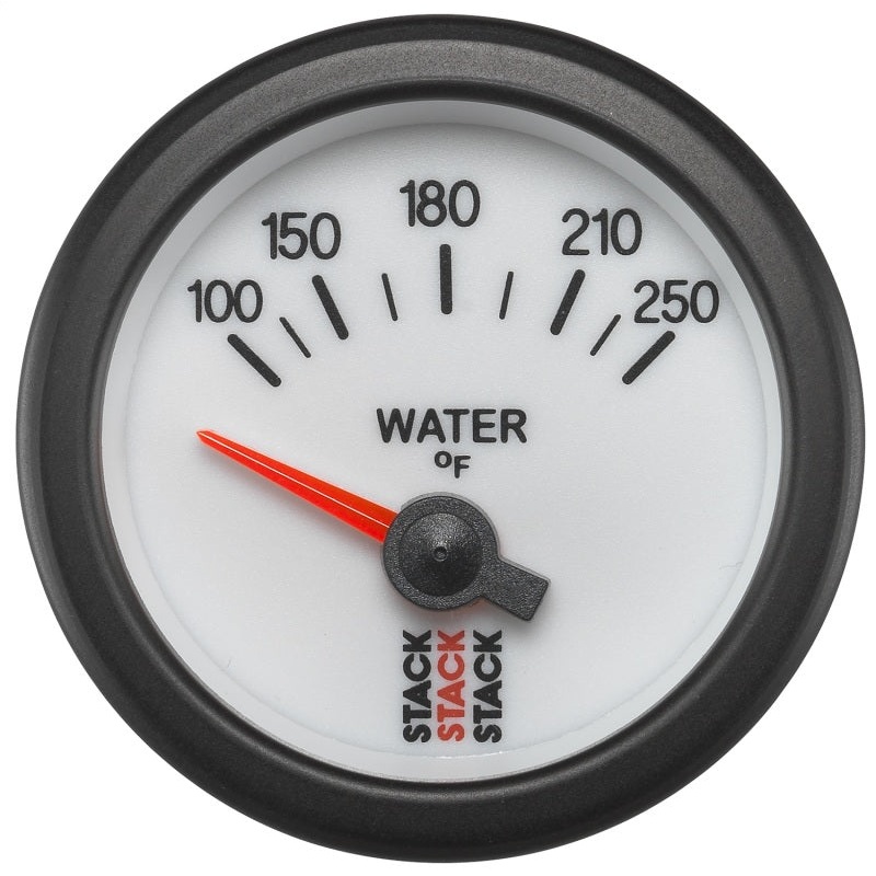 Autometer Stack 52mm 100-250 Deg F 1/8in NPTF Electric Water Temp Gauge – White