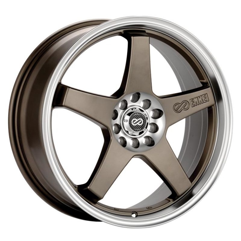 Enkei EV5 17×7 5×100/114.3 45mm Offset 72.6 Bolt Diameter Matte Bronze w/ Machined Lip Wheel