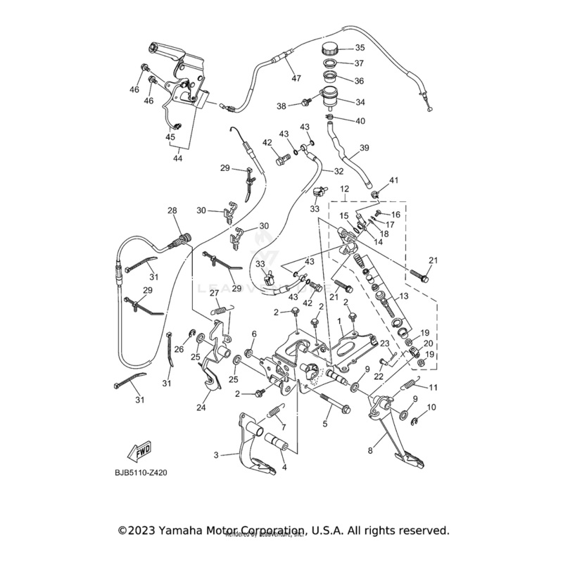 Wire, Brake 1 by Yamaha