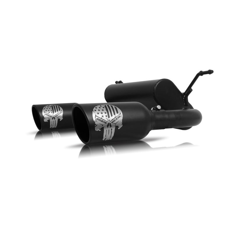 Gibson 07-17 Jeep Wrangler Sport 3.6L 2.5in Patriot Skull Series Cat-Back Dual Exhaust – Blk Ceramic