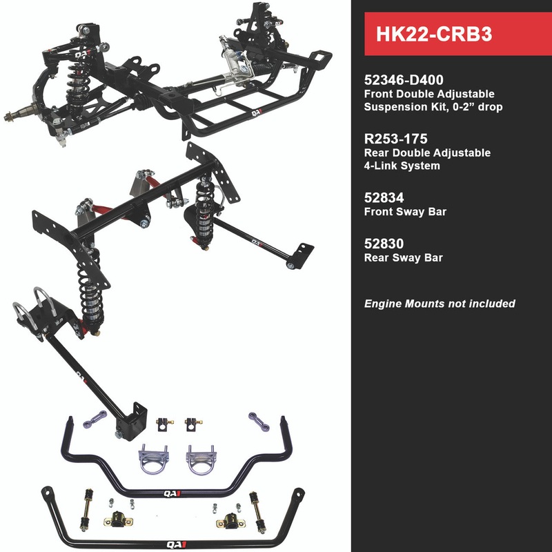 QA1 HK22-CRB3 Level 2 Full Vehicle Handling Kit 68-70 Mopar B-Body Double Adjustable 0-2in. Drop