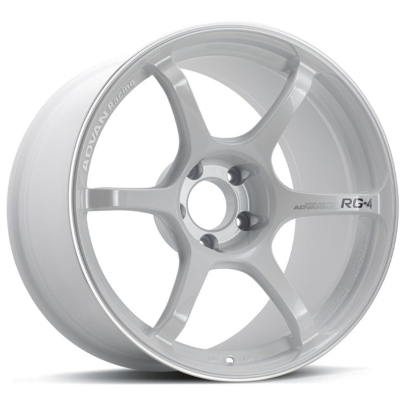 Advan RG-4 Wheel – 18×8.5 +44 | 5×100 | Racing White Metallic & Ring