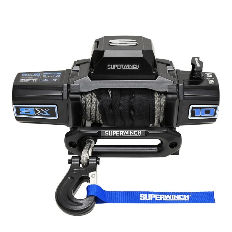 Superwinch 10000 LBS 12V DC 3/8in x 80ft Synthetic Rope SX10SR Winch – Semi Gloss Black
