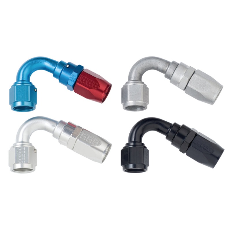 Fragola -6AN x 120 Degree Power Flow Hose End – Blue/Red