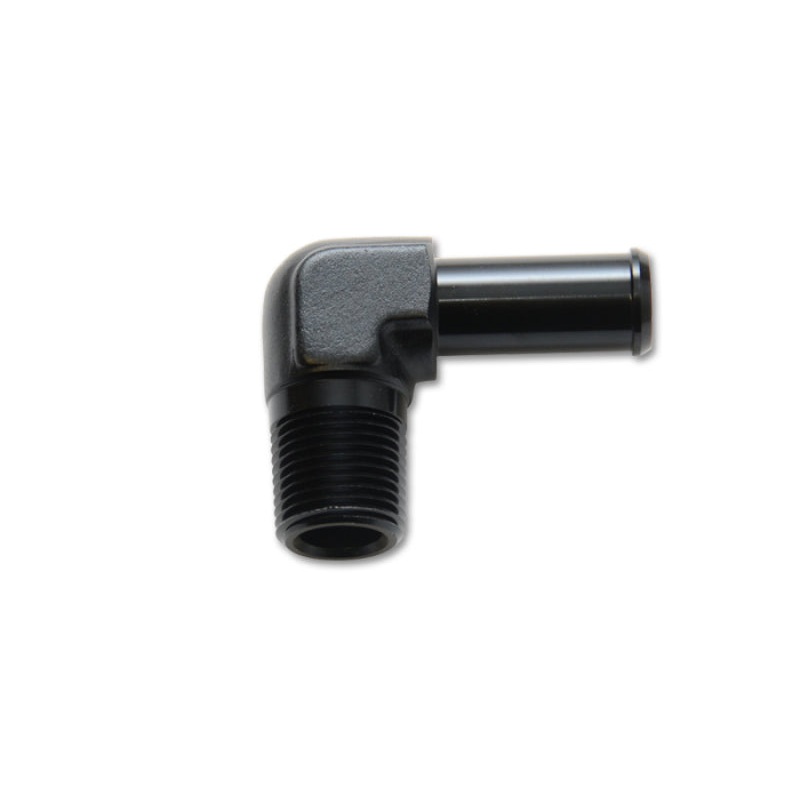 Vibrant 1/4 NPT to 3/8in Barb Straight Fitting 90 Deg Adapter – Aluminum