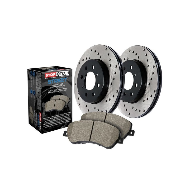 StopTech 01/03-05 Subaru Impreza WRX Four Wheel Drilled Sport Brake Kit