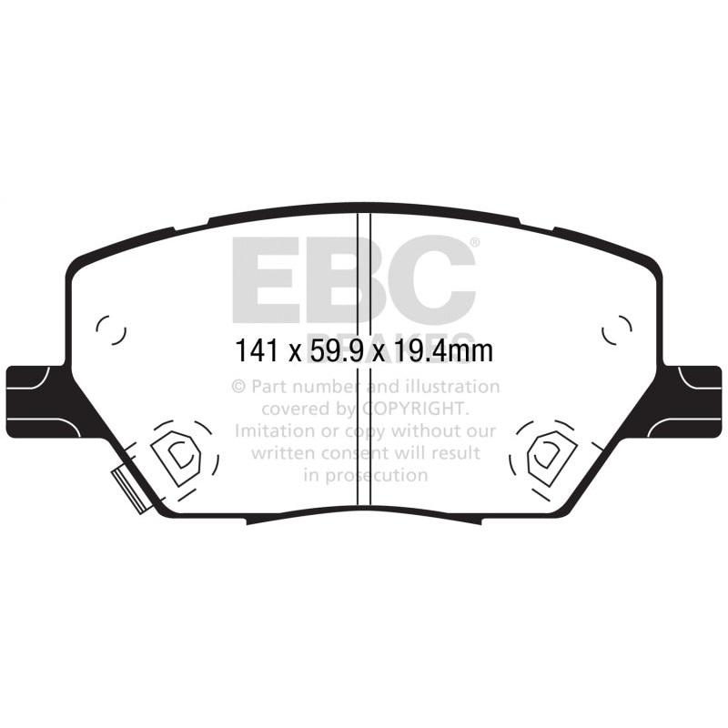 EBC 2015+ Fiat 500X 1.4L Turbo Yellowstuff Front Brake Pads