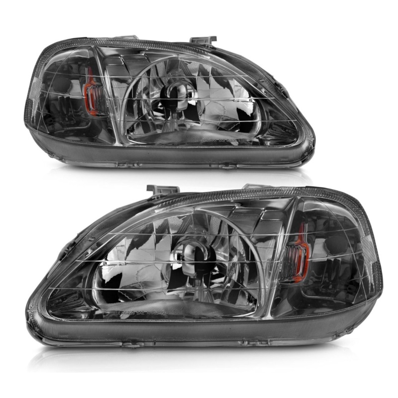 Anzo 1999-2000 Honda Civic Crystal Headlights Gun Metal