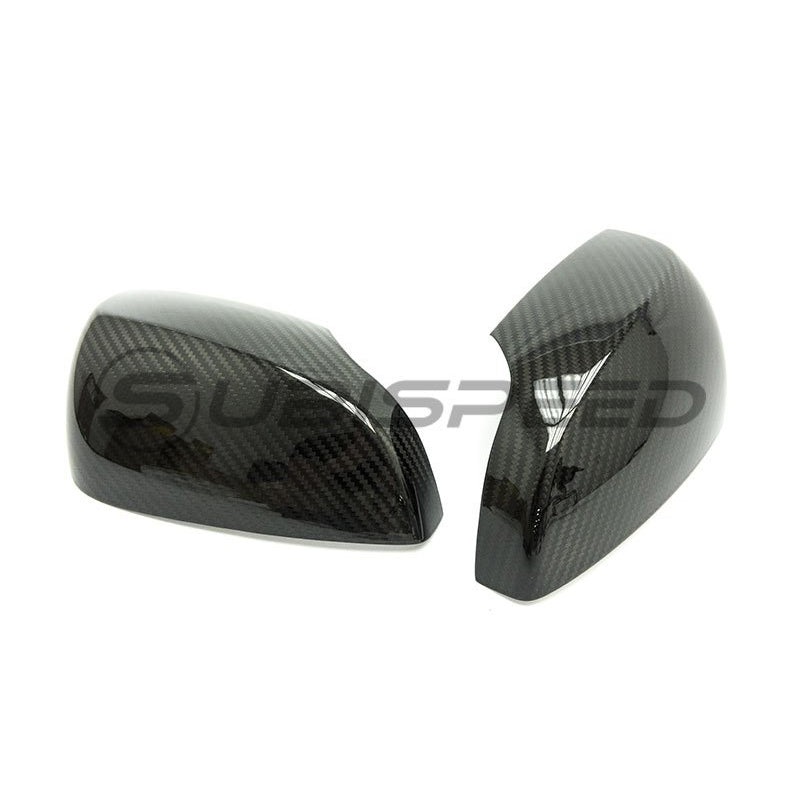 OLM S-Line Dry Carbon Fiber Mirror Covers (Without Turn Signal Hole) Gloss – 15-21 WRX/STI