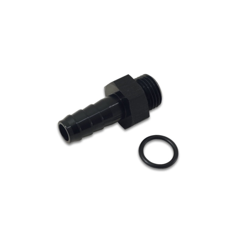 Vibrant Aluminum Male -8AN ORB to 3/8in Barb w/O-Ring – Anodized Black