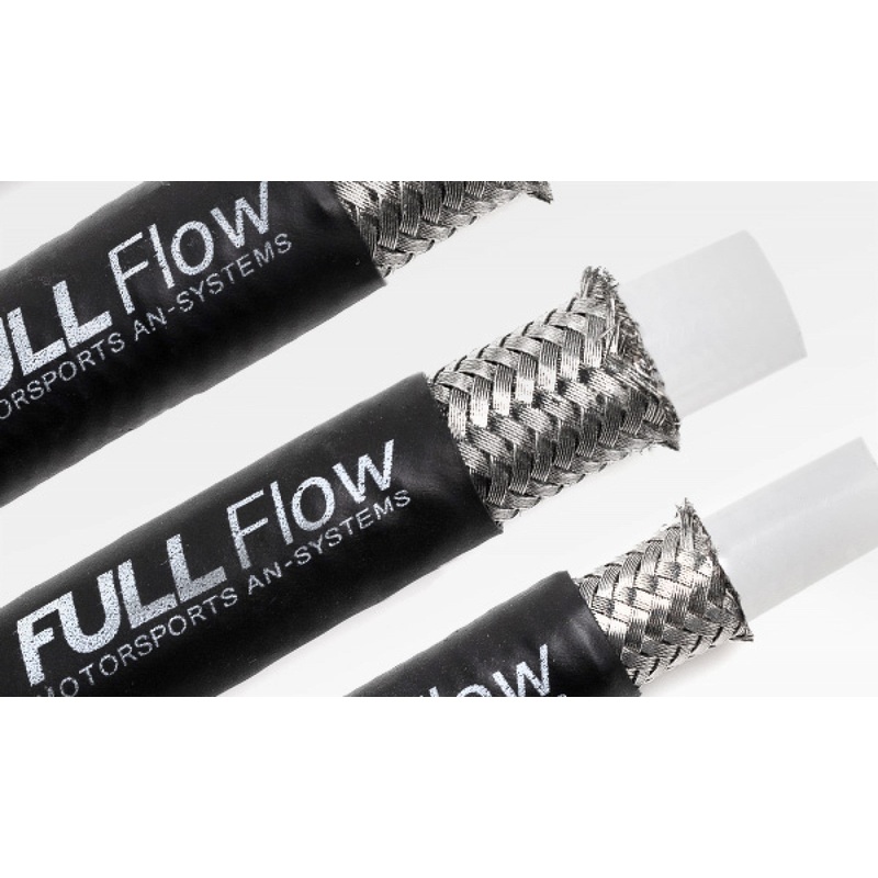Nuke Performance Black Nylon PTFE Stainless Braided Fuel Hose AN-12, 1 Meter