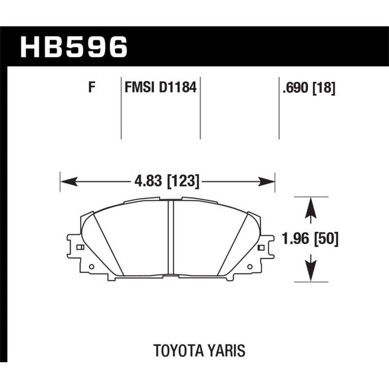 Hawk 07-16 Toyota Yaris HPS 5.0 Front Brake Pads
