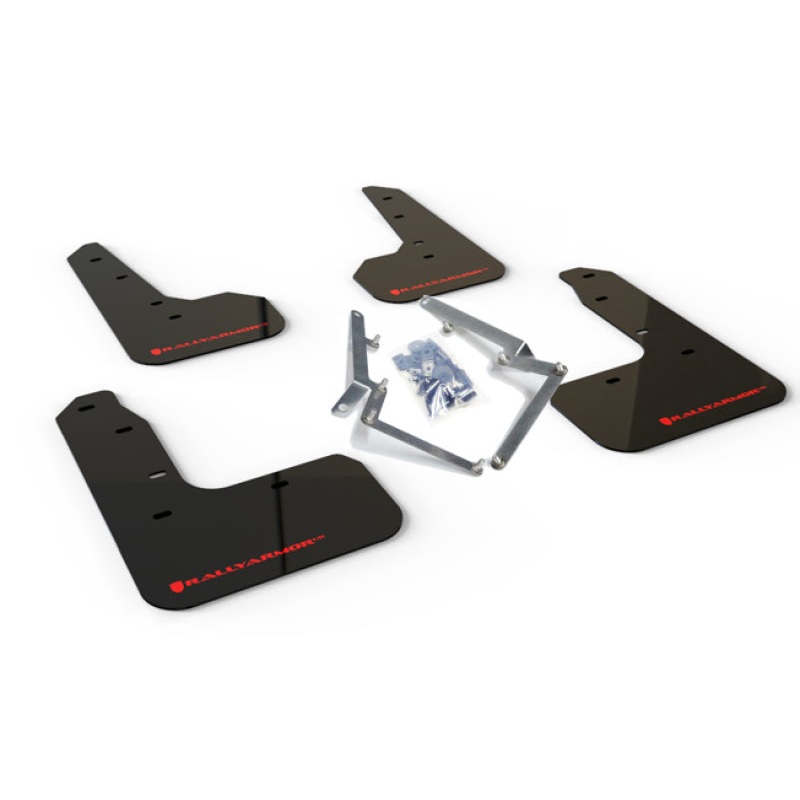 Rally Armor 17-19 Honda Civic Sport Touring UR Black Mud Flap w/ Red Logo