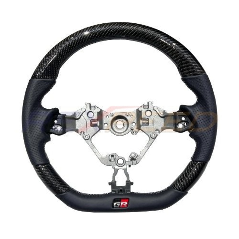 Rexpeed 2022+ GR86 / BRZ Carbon Fiber BLACK Leather Steering Wheel | Gloss | FR79