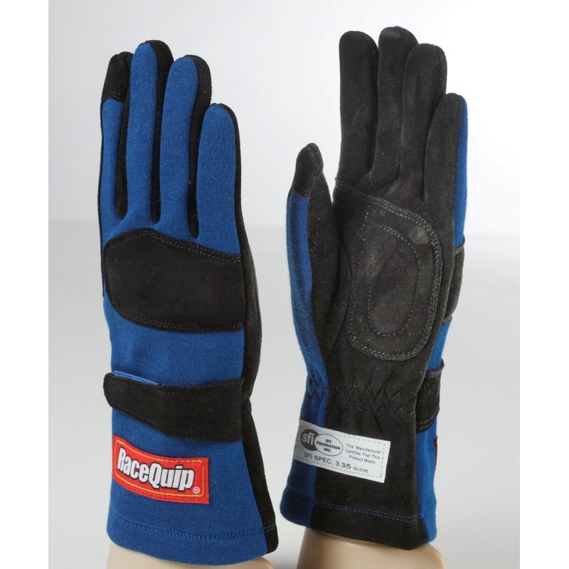 RaceQuip Blue 2-Layer SFI-5 Glove – Medium