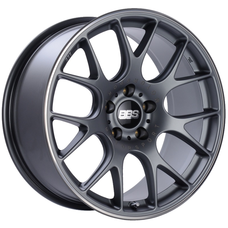 BBS CH-R 19×9.5 5×120 ET35 Satin Titanium Polished Rim Protector Wheel -82mm PFS/Clip Required