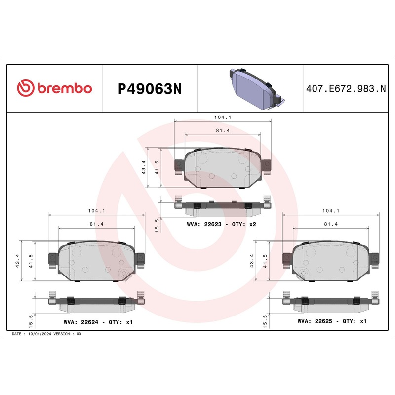 PRIME Ceramic Rear Disc Brake Pad Set – P49063N
