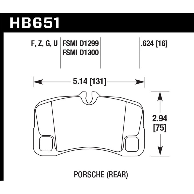Hawk 07-08 Porsche 911 Turbo/911 GT3/911 GT3 CUP Rear Ceramic Street Brake Pads