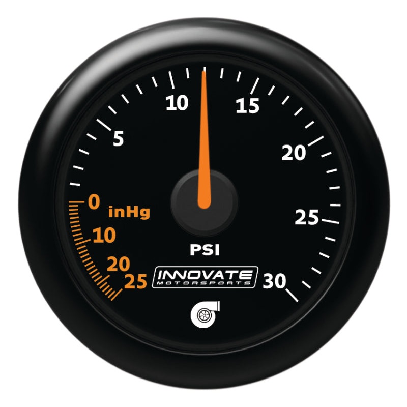 Innovate MTX Analog 30 PSI Vacuum/Boost Gauge Kit – Black Faceplate