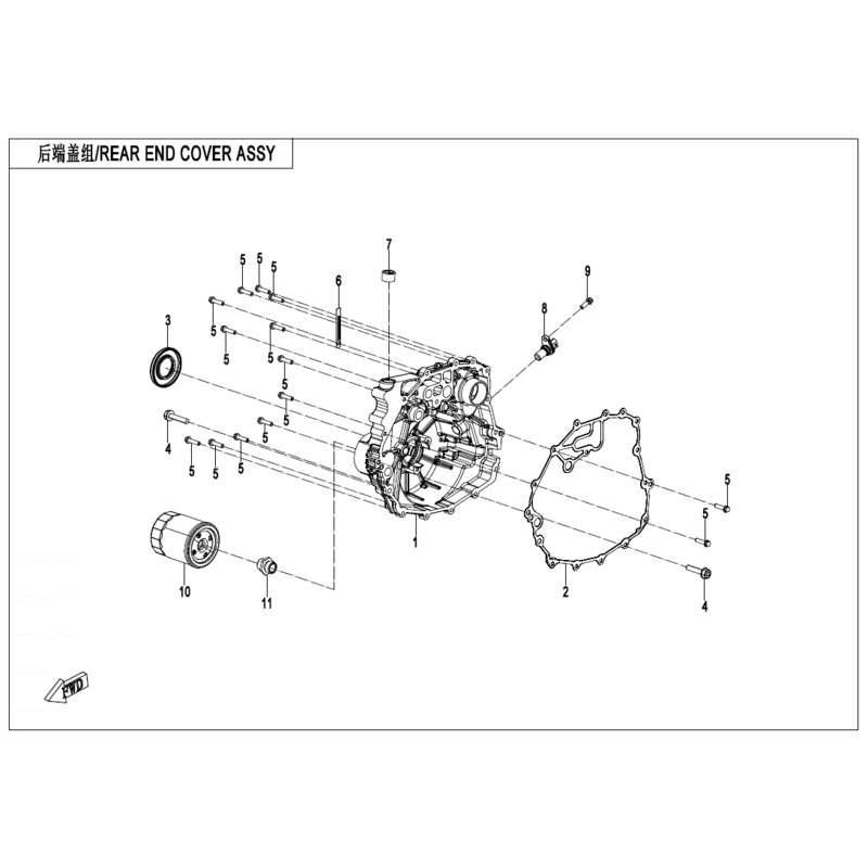 Cylinder Body Rear End Cover by CF Moto