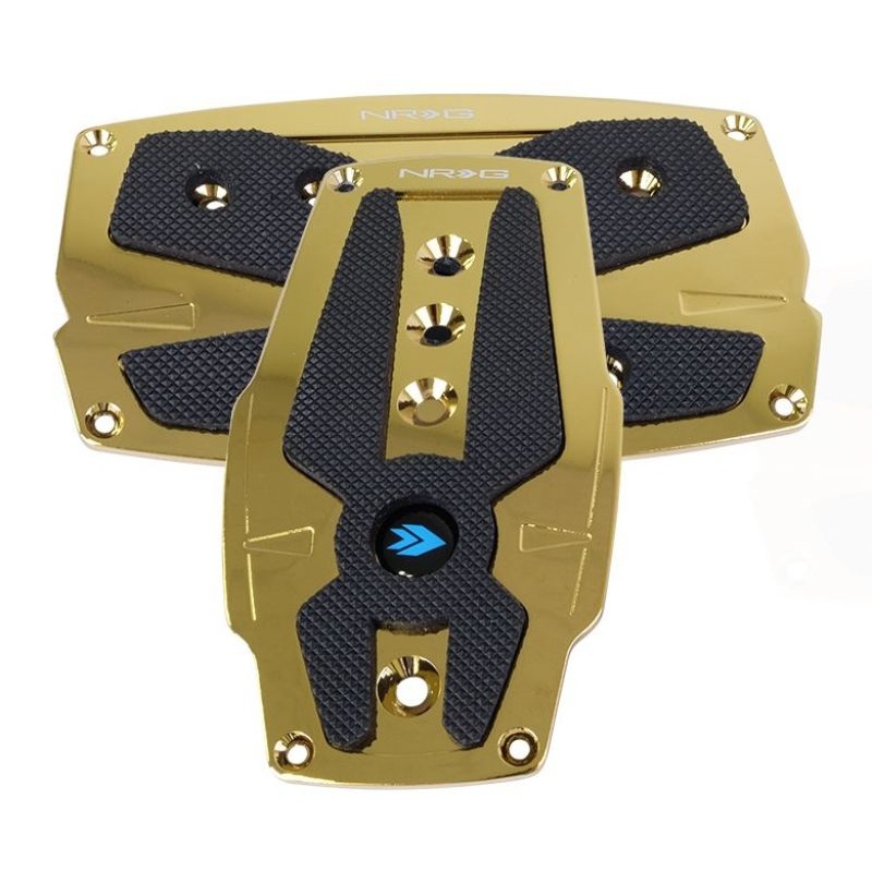 NRG Aluminum Sport Pedal A/T – Chrome Gold w/Black Rubber Inserts