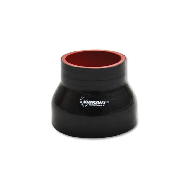 Vibrant 4 Ply Reinforced Silicone Transition Connector – 1.75in I.D. x 2in I.D. x 3in long (BLACK)