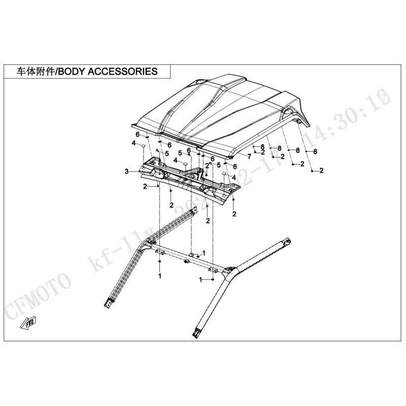 Plastic Top Roof by CF Moto