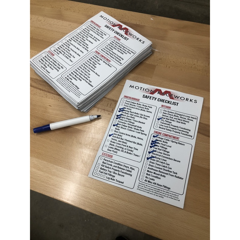 Motion Safety Checklist Magnet Dry Erase