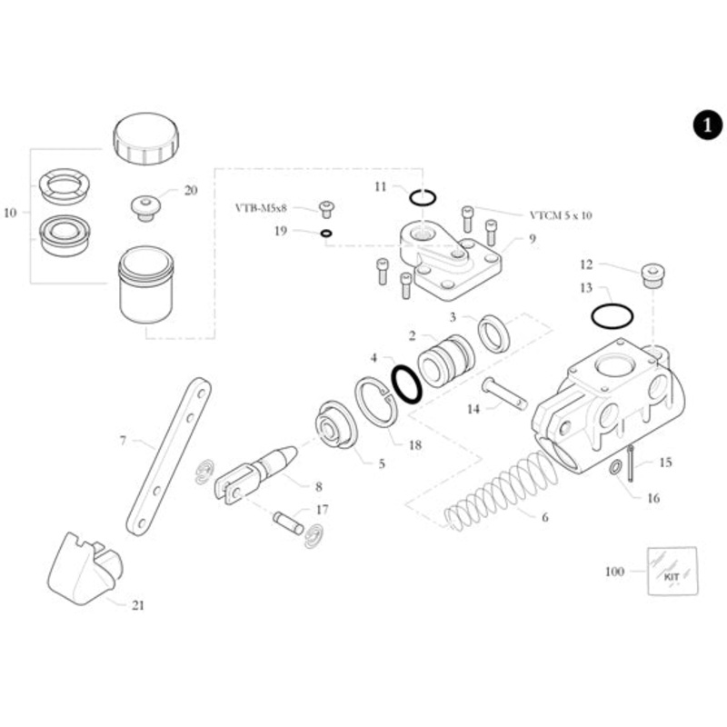 12. 40.4270.00 Birel Master Cylinder Plug M10x1