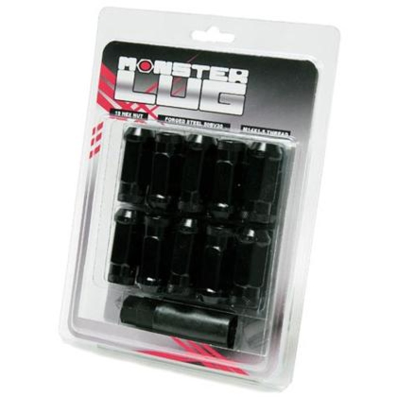 Wheel Mate Monster Open End Lug Nuts – Black 14×1.50 (20 pcs)