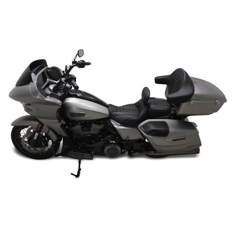 Mustang 23-24 HD CVO Rd Glide(ST), 2024 Rd Glide and Str Glide Deluxe Pass Seat – Black/Gray Stitch