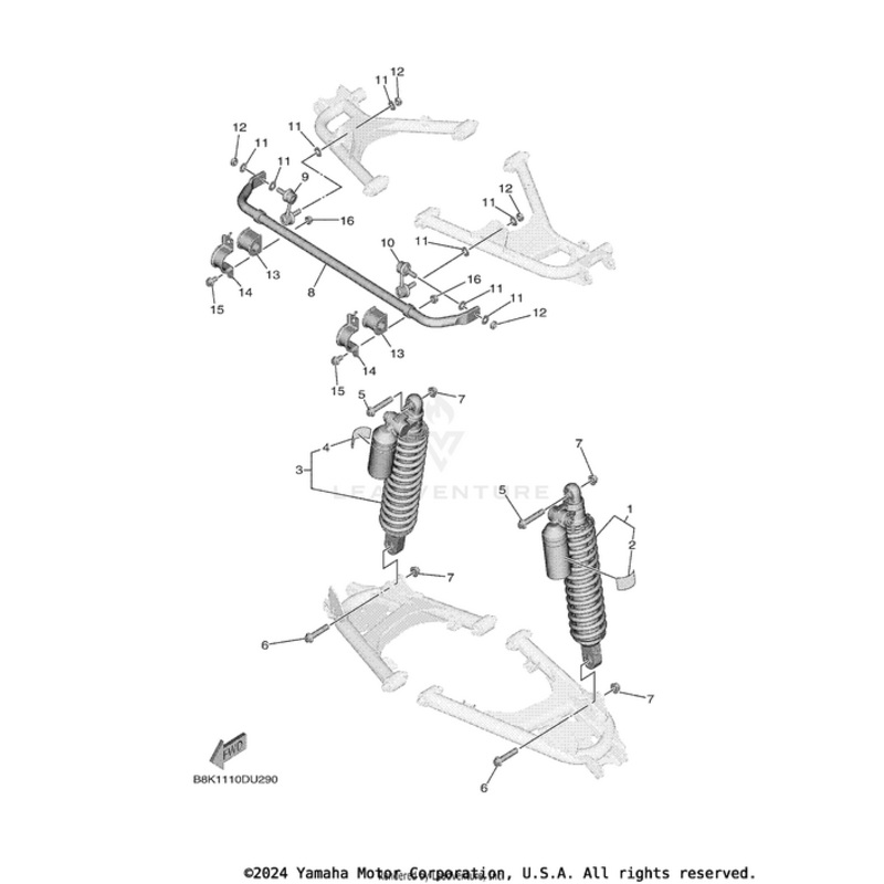Rear Shock Absorber Assembly 2 by Yamaha