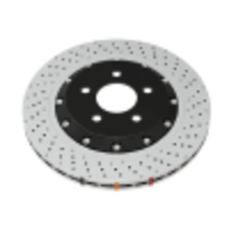 DBA 09-11 Volkswagen CC VR6 3.6L Front 5000 Series 2-Piece Cross Drilled Wavey Rotor w/Black Hat