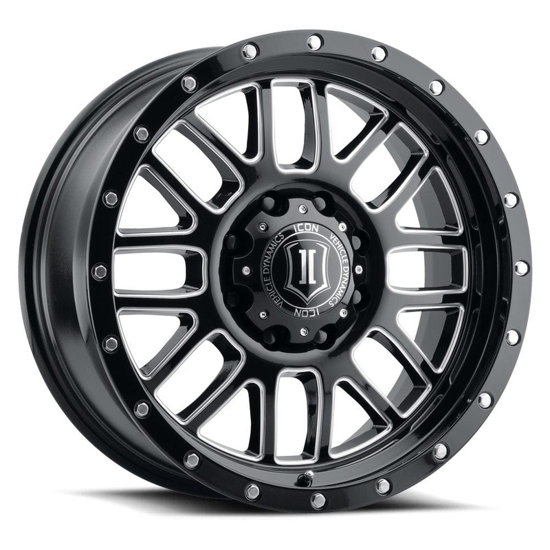 ICON Alloys Alpha 20″ 5×150 Gloss Black Milled Spokes