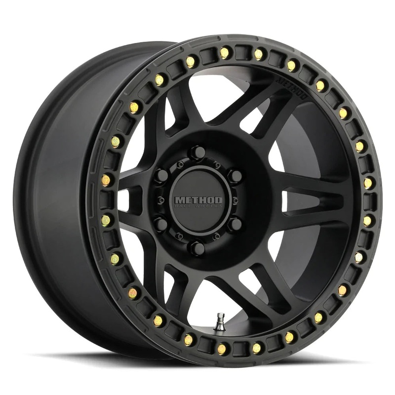 Method MR106 Beadlock 17×9 -44mm Offset 8×6.5 130.81mm CB Matte Black w/BH-H36125 Wheel | MR10679080544B