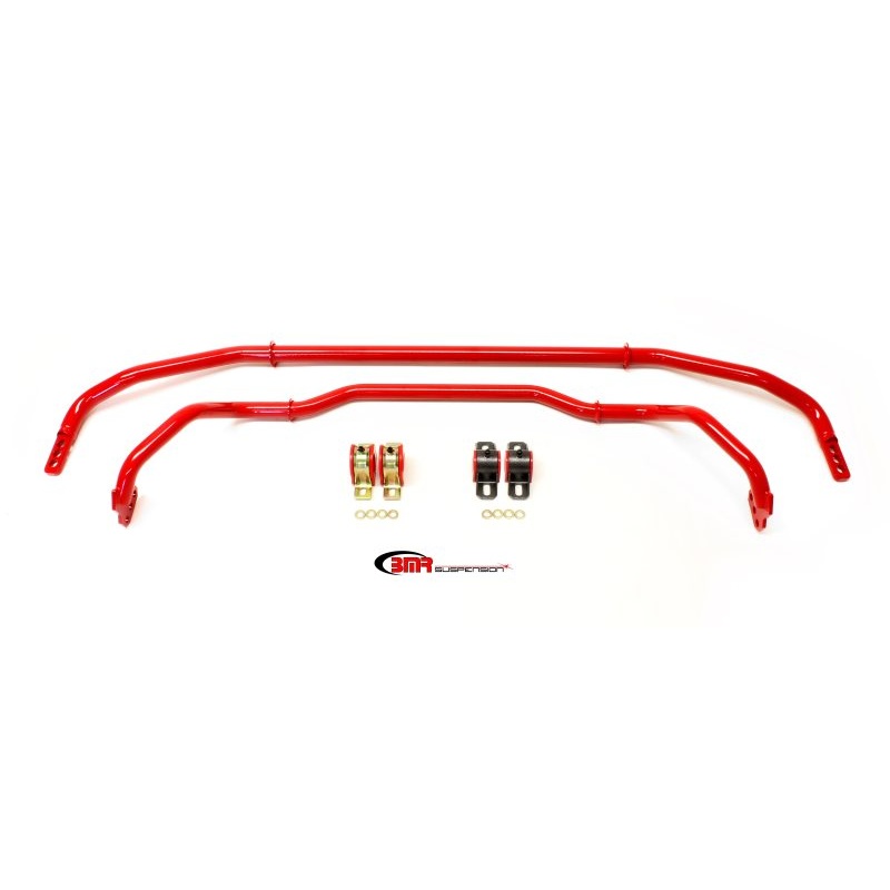 BMR 13-15 5th Gen Camaro Front & Rear Sway Bar Kit w/ Bushings – Red