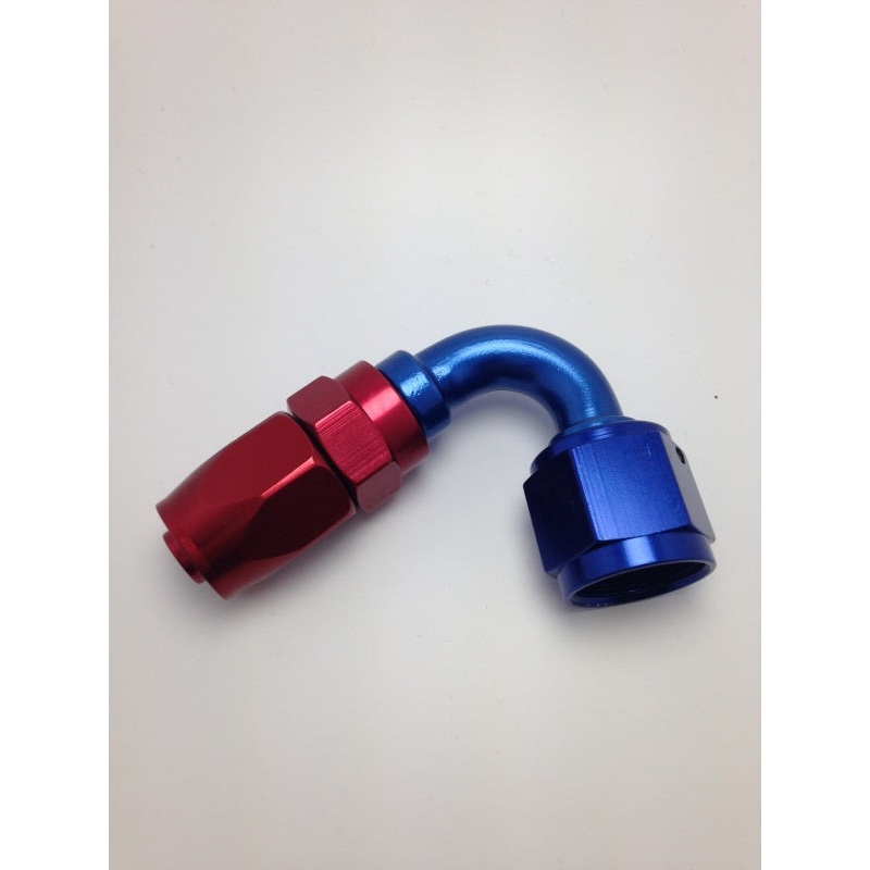 Fragola -16AN Fem x -12AN Hose 120 Degree Reducing Hose End – Blue/Red