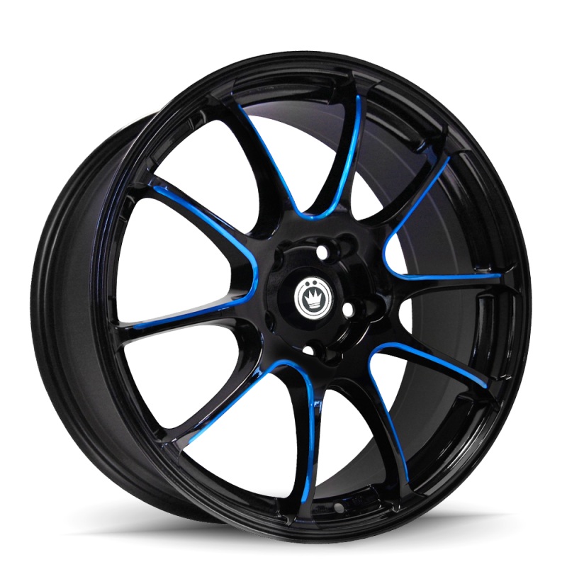 Konig Illusion 17×7 5×114.3 ET40 Black/Ball Cut Blue