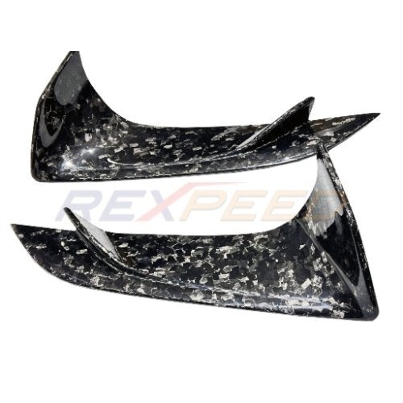Rexpeed 2020+ Supra GR Forged Carbon Lower Front Bumper Covers | Gloss | TS82FC