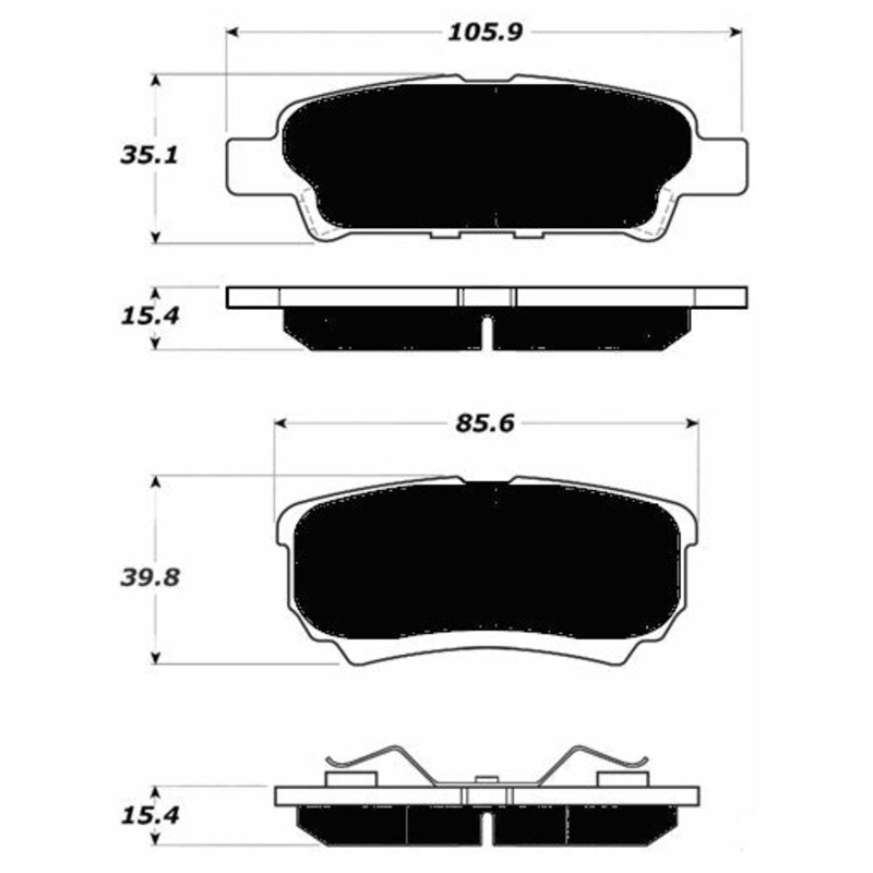 Porterfield Brake Pads for 2011 MITSUBISHI Lancer 2.0L