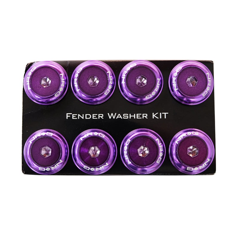 NRG Fender Washer Kit w/Color Matched M8 Bolt Rivets For Plastic (Purple) – Set of 8