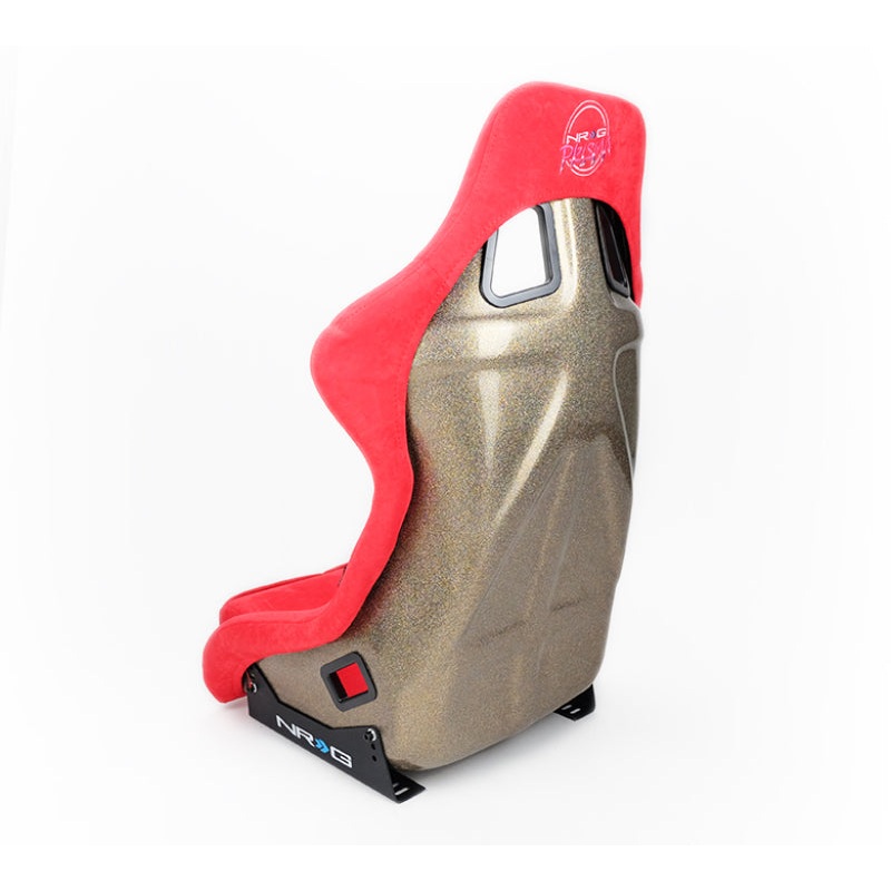 NRG FRP Bucket Seat ULTRA Edition – Large (Red Alcantara/Gold Glitter Back)